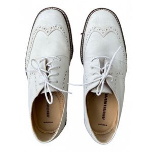 Johnston & Murphy exotic suede lace ups